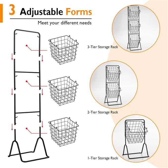 Multi functional iron storage rack three-layer floor standing vegetable and fruit basket living room bathroom balcony universal storage rack