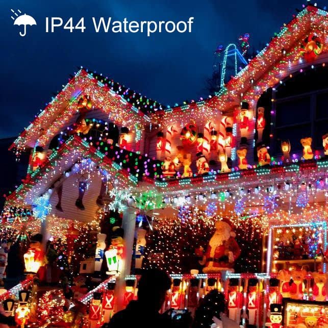 Toodour Christmas Lights Outdoor 131ft 350 LED String Lights Timer Waterproof 8 Modes Outdoor Christmas String Light - Twinkle Light for Tree Home Garden Yard Wedding Party Xmas Decor(Multicolor)