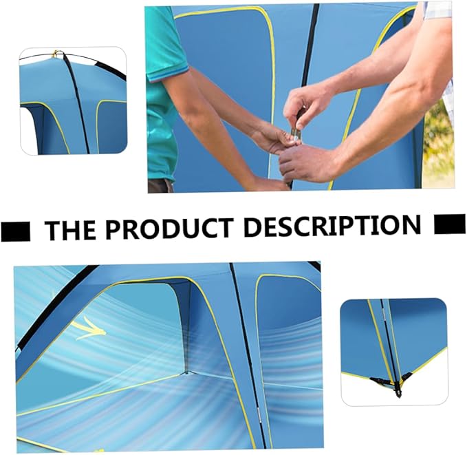 Mikikit 1Pc Quick Opening Camping Tent Shelter Lightweight Beach Canopy Mat Portable Outdoor Tarp for Hiking Picnic and Family Use Durable UV Protection Removable Base