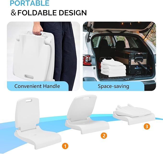 VINGLI Portable Pool Chair for Poolside Lakeeze Swim Stool Folding Flip Seat Chair for in PoolBeach Chair with Ergonomic Back Support for Pool Edges Stadium BeachCamping Tailgates Boats Docks