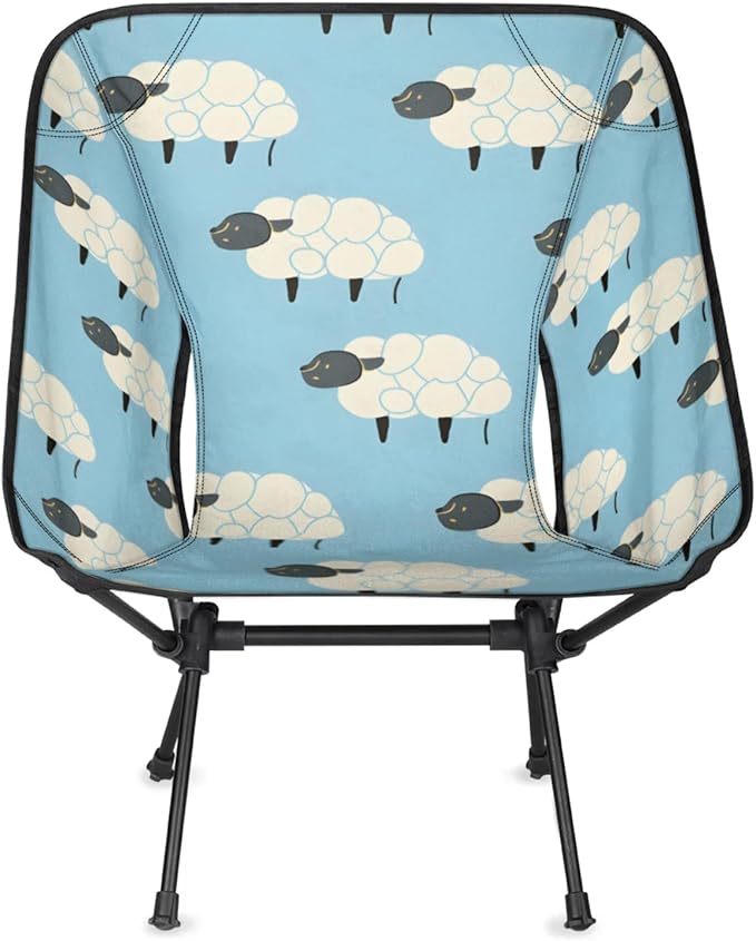 Honeybaby Folding Camping Chair Sheep Abstract Camping Chairs Lightweight Portable Chair Outdoor Foldable Chairs for Camping Travel Picnic Beach Hiking