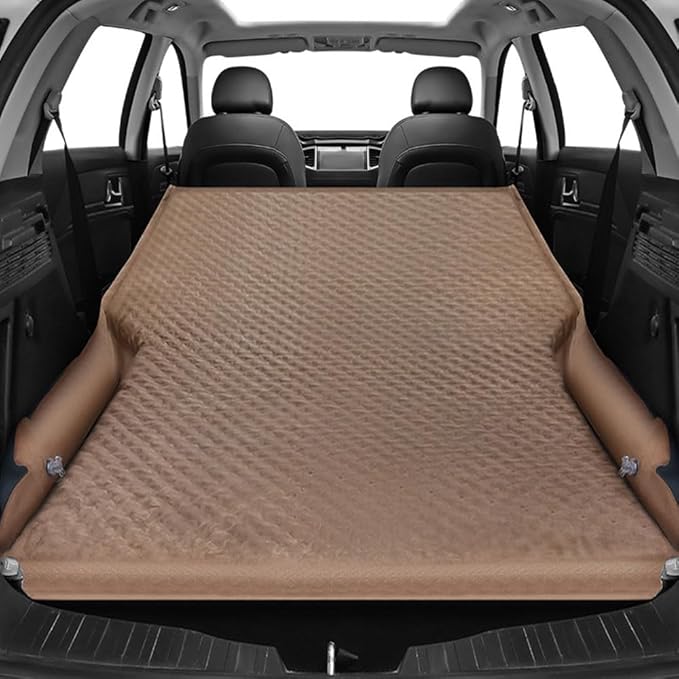 Car Inflatable Mattress for Abarth 695 Biposto 2014-2018 with Air Pump Self-Driving Camping Travel Thickened Foldable Air MattressBrown-Without Pillow