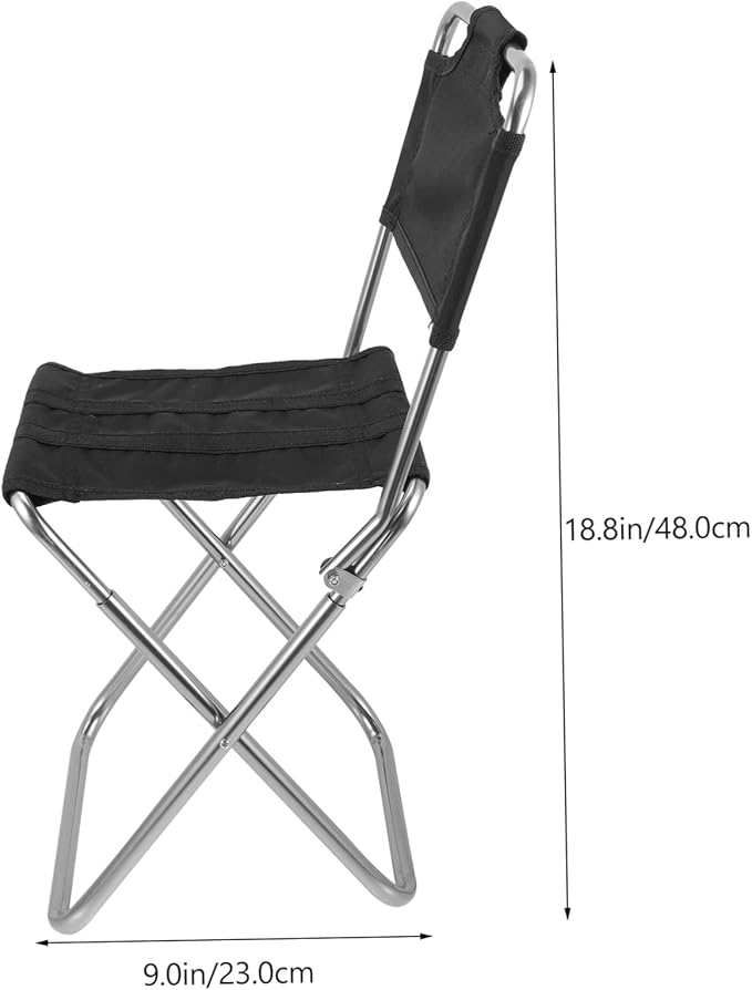 balacoo Multi-Function Beach Chair Portable Folding Stool Comfortable Camping Chairs Black Easy to Carry for Outdoor