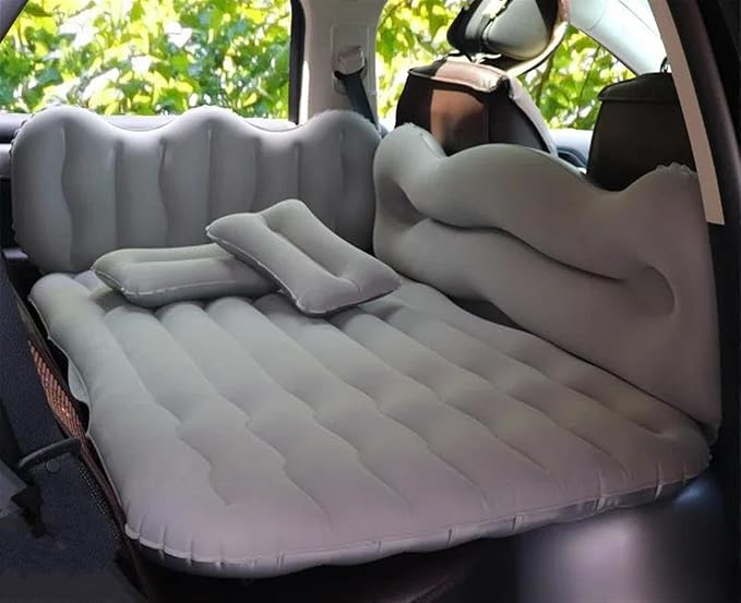 Car Inflatable Mattress Car Camping Travel Mattress Car Trunk Inflatable Mattress Suitable for Self-Driving Travel Camping Bed (Grey)