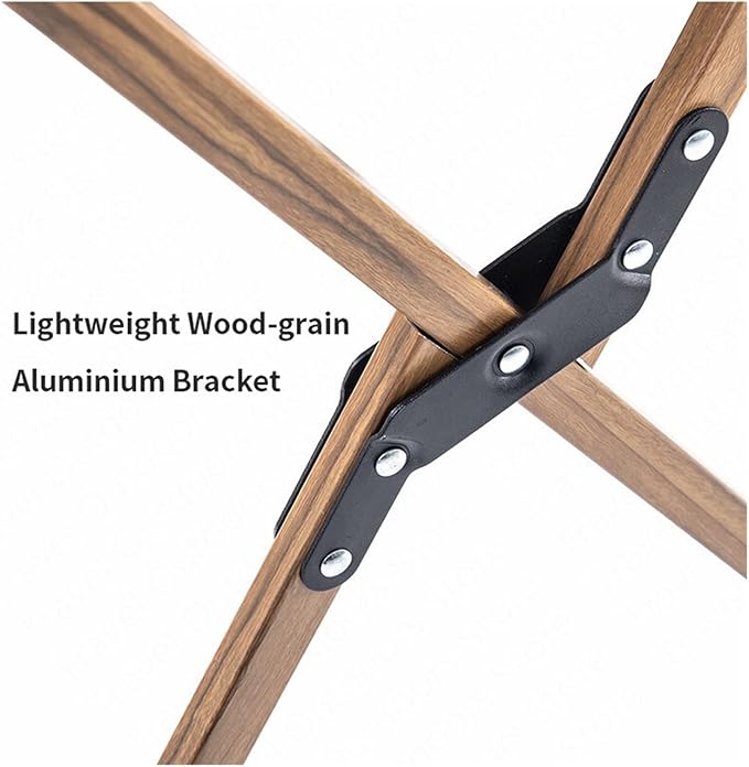 Camping Fishing Chair Wood Grain Folding Office Break Or Outdoor Beach Aluminum Bracket Picnic Leisure