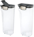 Progressive International ProKeeper+ Clear Plastic Airtight Food Baker's Kitchen Storage Organization Container Canister Set with Magnetic Accessories 2- Piece Set (Pasta 2.4-Quart)