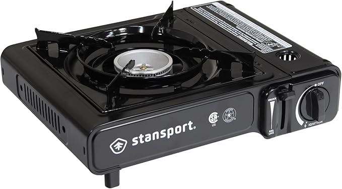 Stansport Portable Outdoor Butane Stove Black 13.38 L x 10.82 W x 4.33 H