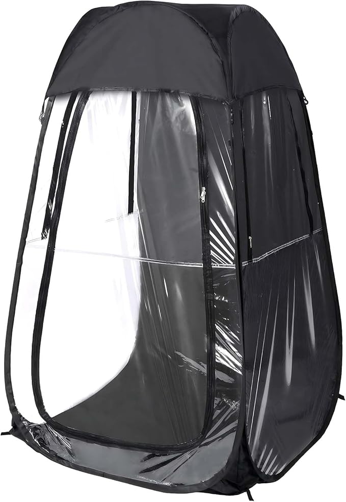Portable Pop Up Sports Tent Clear Tents with Carry Bag for Outside Fishing Camping &amp Sideline Use Instant Setup Shelter Compact Foldable Design (Black 2)