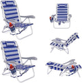 Ultimate Heavy Duty Aluminum Folding Backpack Beach Chair for Adults | Lay Flat 5 Reclining Positions | Removable Insulated Cooler Pouch | 300 lbs Weight Capacity
