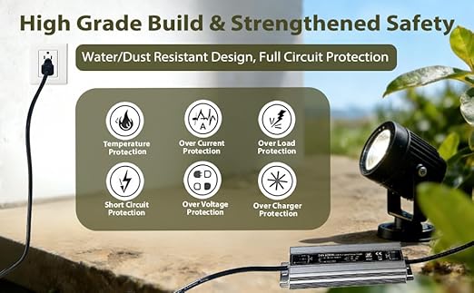 120W 24V Waterproof Power Supply 3-Head Output Adapter Compatible with Philips Hue Outdoor Lighting Lily Spot Lily XL Calla Pathway Impress Pedestal &amp Impress Wall Lights