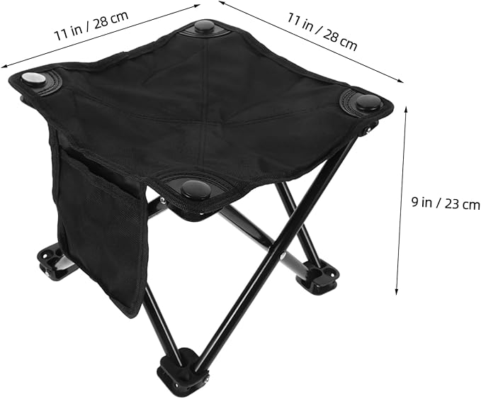 Veemoon Outdoor Folding Stool Portable Fishing Chair Side Pocket Lightweight Camping Stool for Hiking Travel and Picnics Ergonomic Design for Comfort and Stability