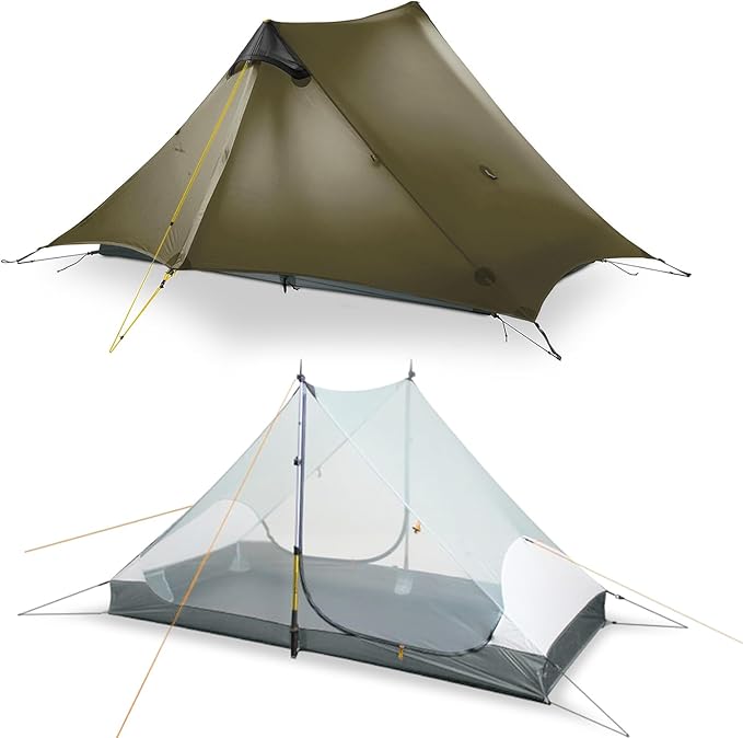LANSHAN Ultralight Tent 3-Season Backpacking Tent for 1-Person or 2-Person Camping Trekking Kayaking Climbing Hiking