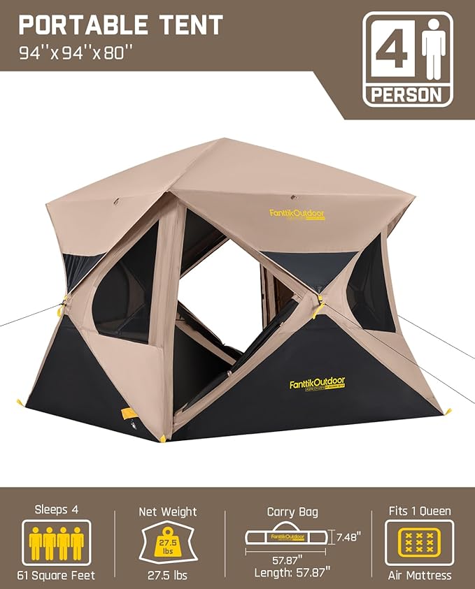 FanttikOutdoor Alpha C4 Ultra Camping Tent &amp FanttikOutdoor Zeta V11 Pro Camping Table