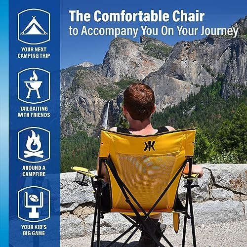 Kijaro Dual Lock Folding Camp Chairs - Versatile for Sports Outdoors &amp Lawns - Locks Positions - Maldives Blue