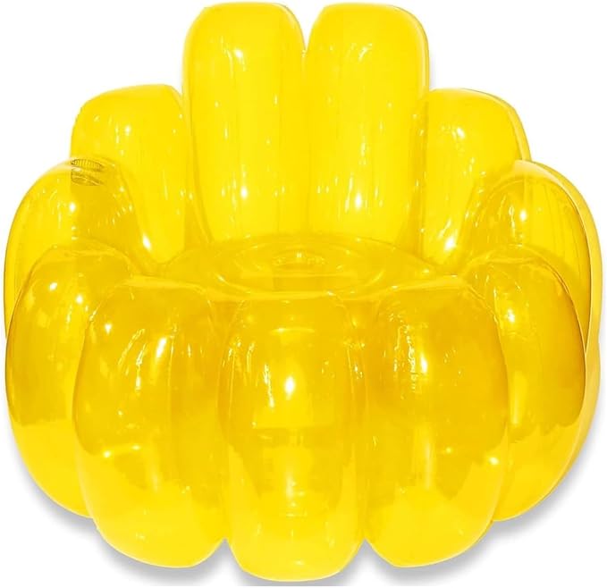 Jelly Inflatable ChairJelly ChairJelly Collection Inflatable ChairJello Inflatable ChairJelly Blow Up Chairfor Indoor Outdoor Camping Party Beach Hiking Yard (Yellow)
