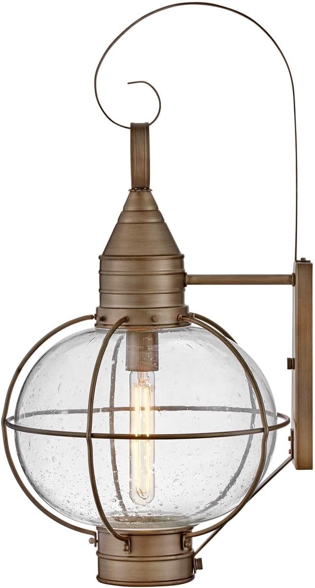 Hinkley Cape Cod 2205BU Large Outdoor Wall Mount Onion Lantern Clear Seedy Glass Wet Rated Burnished Bronze