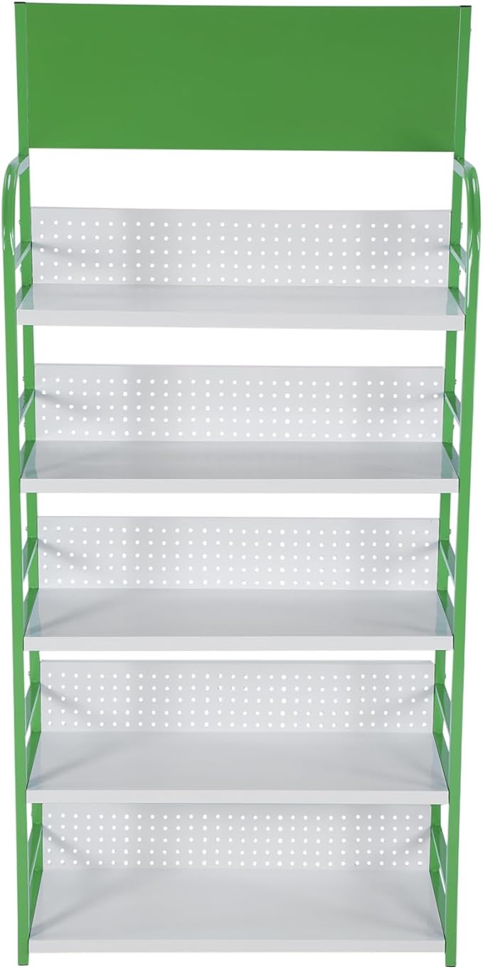 5 Tier Supermarket Large Sample Display Shelf with Signboard Retail Snack Display Rack for Kitchen Office and Convenience Store