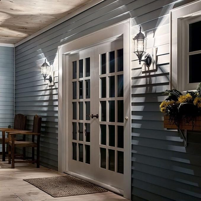 Kichler Chesapeake 17 Outdoor Wall Light in White 1-Light Exterior Porch Light Coastal Wall Sconce with Clear Beveled Glass (17 H x 6.5 W) 49255WH