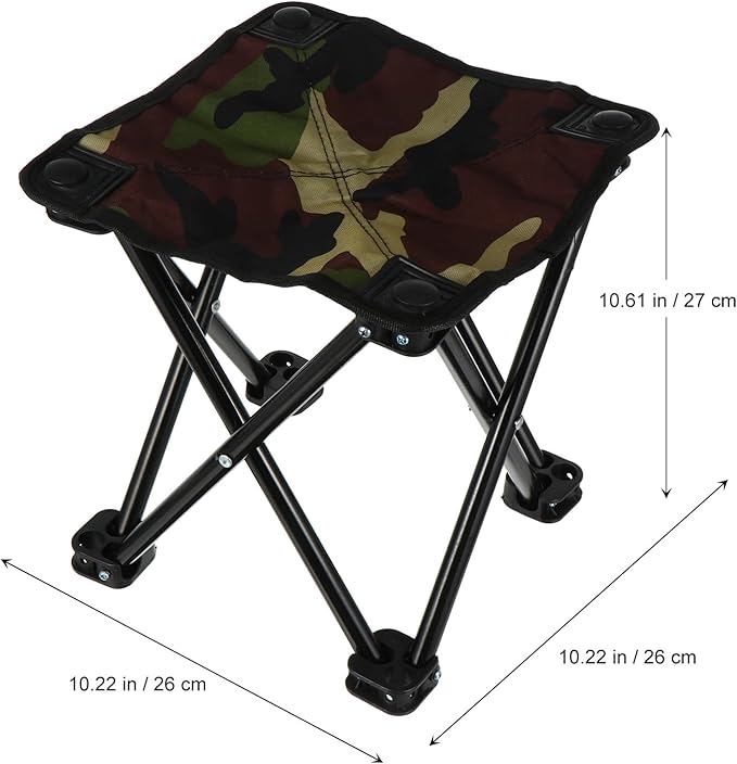 Mipcase Portable Folding Fishing Stool Outdoor Camping Chair with Camouflage Pattern Lightweight Foldable Seat for Hiking Fishing and Travel Random Color