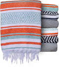 $averPak BodyForge Authentic Mexican Falsa Yoga Blanket (Orange/Teal/White)