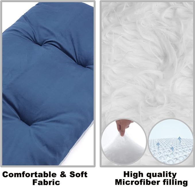 Gehannah Thick Camping Sleeping Pad Soft Comfortable Microfiber Camping Cot Pads for Adults Lightweight Foldable Sleeping mats for Traveling Hiking Backpacking Traveling