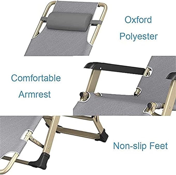 Lounge Chair Recliner Chair Folding Recliner Chair Adjustable Lounge Chair for PatioGardenBeach PoolTube Both Sides Lounge Chair Comfortable Annive