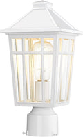Darkaway Outdoor Post Lights Lamp Post Light Fixture Waterproof Aluminum Housing with Glass Fence Post Deck Lighting for Garden Patio Pathway (1 Pack White)