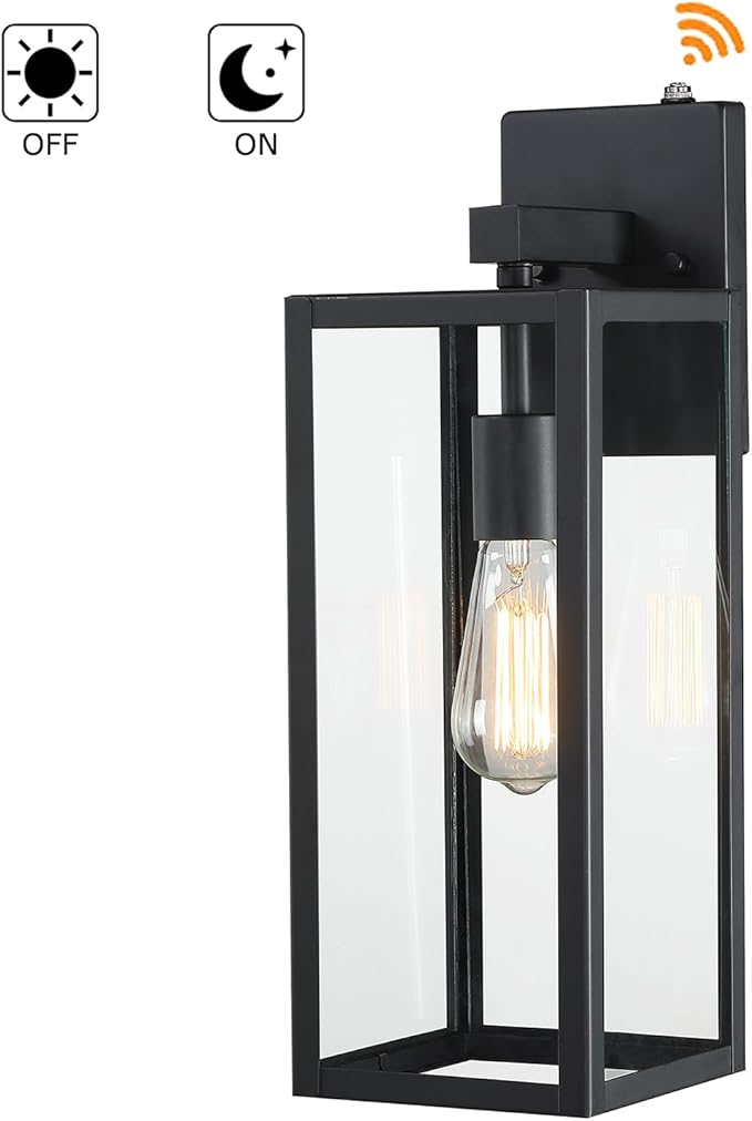 18 Inch Outdoor Wall Light Dusk to Dawn2 Pack Outdoor Lanterns for PorchLarge Outdoor Sconce Lights with SensorPhotocell Wall Lantern for Porch Patio Garage