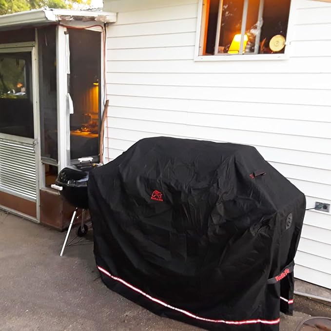 Turtle Life BBQ Grill Cover 52 Inch Heavy Duty Waterproof 3 Burner Barbecue Gas Grill Covers for Weber Spirit Char-Broil Performance and Signature Black