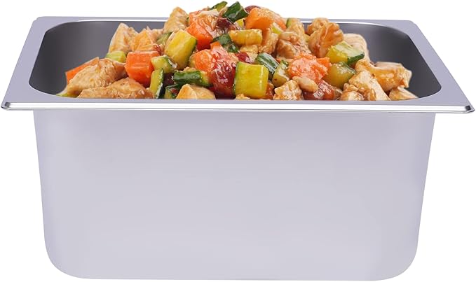 6 Pack 1/2 Size Stainless Steel Steam Hotel Pan 12.99x10.24x6in Steam Table Pan Food Service Pan for Party Kitchen Restaurant Hotel