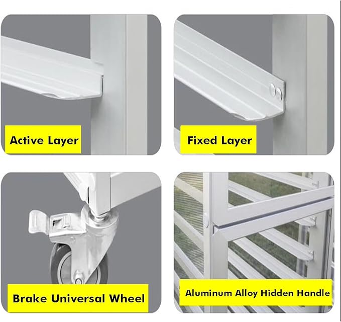 Quick Rack for Baking PansHeavy-Duty Rolling Baking Pan Speed Rack for Bread Proofing &amp Storage - Ideal for Bakeries &amp Commercial Kitchens - Maximize Efficiency &amp Space