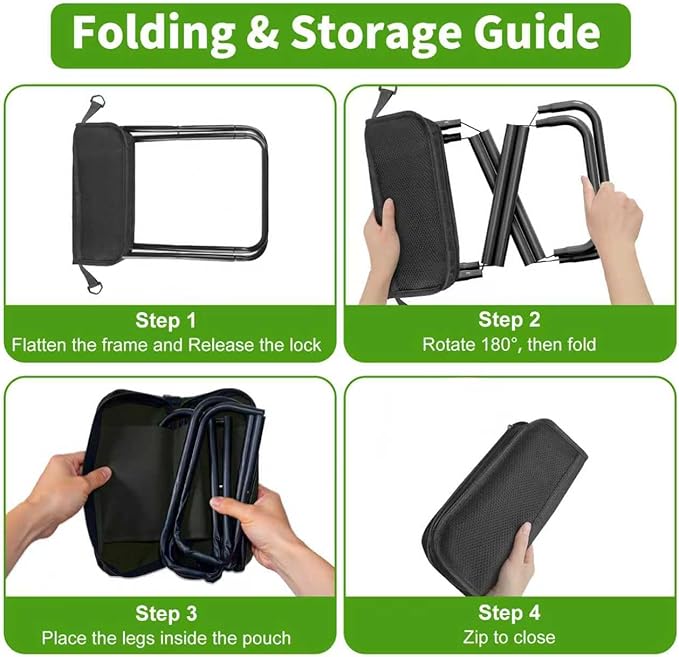 Portable Ultralight Collapsible StoolCamping Stool Folding ChairLightweight Handy Fishing Stool 350 LBBackpack Pocket Stool for Hiking Picnic Travel with Sunglass Bag and Magnetic Hat Clip