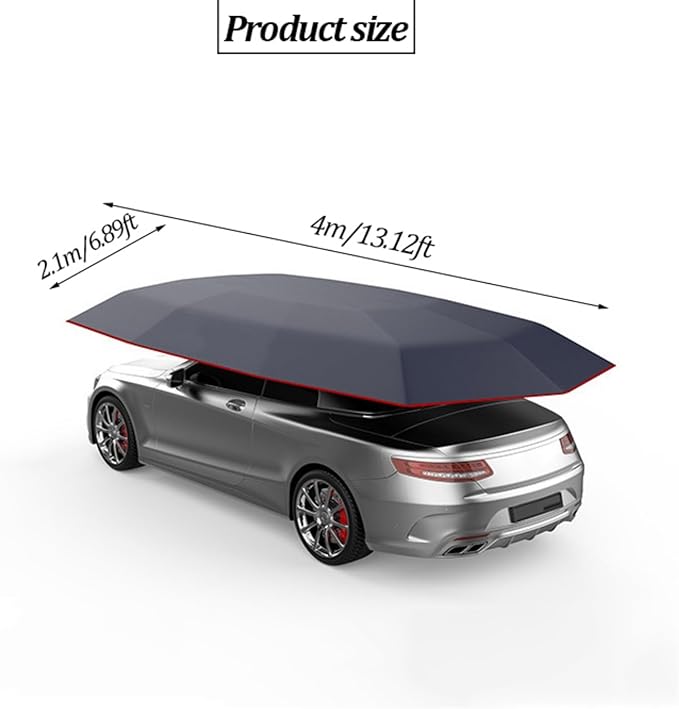 Semi Automatic Car Tent Umbrella Universal Cars Awning Movable Carport Folding Retractable Car Roof Cover for Outdoor Camping(Camouflage)