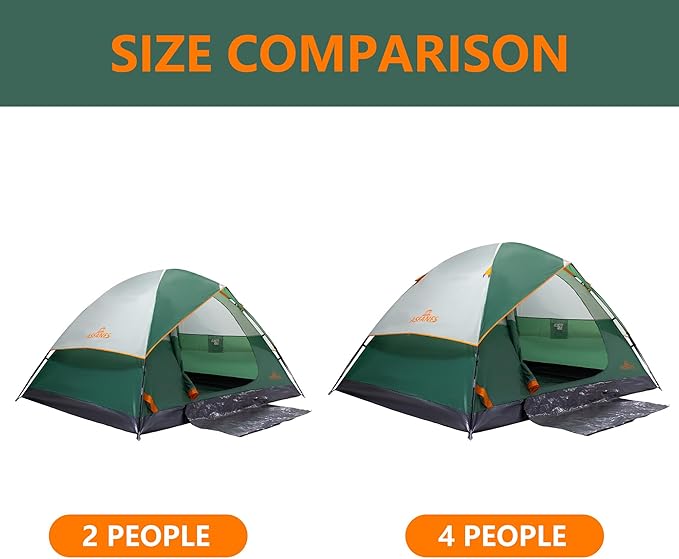 2-12 Person Tents for Camping Waterproof Backpack Double Layer Tents Perfect Picnics Fishing and Backyard Camping