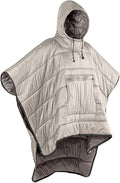 Gaorui Winter Poncho Coat Outdoor Camping Warmth Small Quilt Blanket Water-resisitant Sleeping Bag Cloak Cape with Hat for Adult (Khaki)