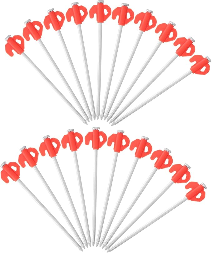 SUPVOX 20Pcs Heavy Duty Ground Stakes for Camping Tents Portable Windproof Tent Pegs for Outdoor Activities Durable Garden and Lawn Use Easy Installation Compact Design