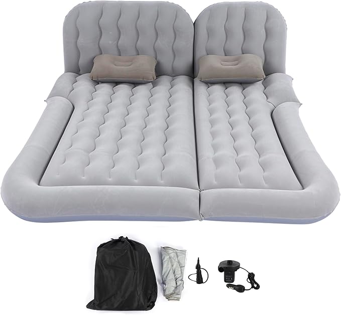 Car Inflatable Bed Soft Sleeping Rest Cushion for SUV Flocking PVC Car Mattress with Pump for Home Camping