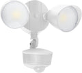LUTEC 34W 3700 Lumen LED Security Light Motion Sensor Outdoor Lights with Night Light 5000K Daylight IP65 Waterproof Dusk to Dawn Hardwired Motion Detector Flood Light for Garage Yard-White