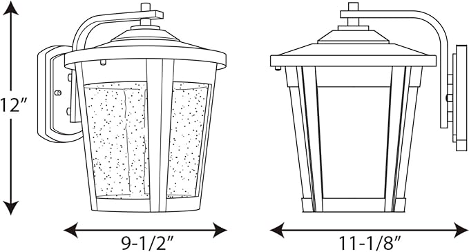 Progress Lighting East Haven LED Collection 1-Light Clear Seeded Glass Transitional Outdoor Large Wall Lantern Light Antique Bronze