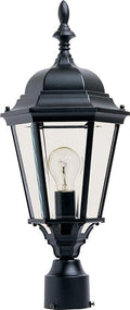 Maxim 1005BK Westlake 21 Inch Dimmable and LED Bulb Compatible 1 Light Post/Pole Mount I Cast Aluminum with Black Finish I Modern Contemporary Light Fixture I