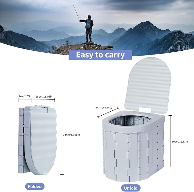 Portable Toilet Kit Camping Toilet with Pop-Up Privacy Tent Toilet Bags Washable Portable Outdoor Showers Changing Rooms