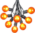 25 Foot G50 Outdoor Patio String Lights with 25 Orange Globe Bulbs – Indoor Outdoor String Lights – Market Bistro Café Hanging String Lights – C9/E17 Base - Black Wire