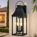 tewei Dusk to Dawn Outdoor Lighting Fixture 20'' Large Porch Lights Outdoor Sconce Lights 2-Light Black Exterior Lights for House Waterproof Outside Patio Lanterns for House Garage 1-Pack