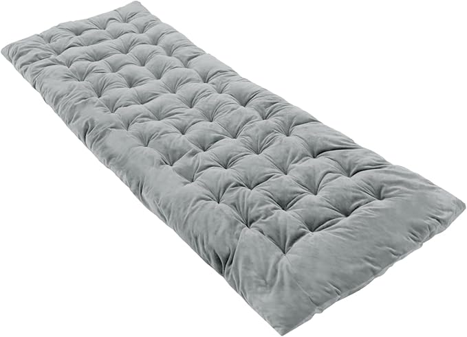 REDCAMP Extra Thick Folding Sleeping Cot Pads 75x28Comfortable Soft Velvet Cotton Camping Cot Mattress Pad for Hiking BackpackingNavy Gray Brown
