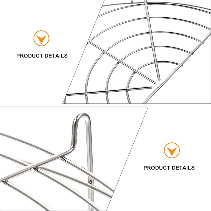 Stainless Steel Semi-half Oil Drain Rack 40cm Frying Pan Shelf Heat-resistant Kitchen Gadget for Oil Dripping and Frying Use