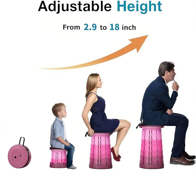 Ultra-Lightweight Collapsible Stool - Portable Folding Seat for Camping Hiking Travel &amp Outdoor Activities (Gradient Purple)