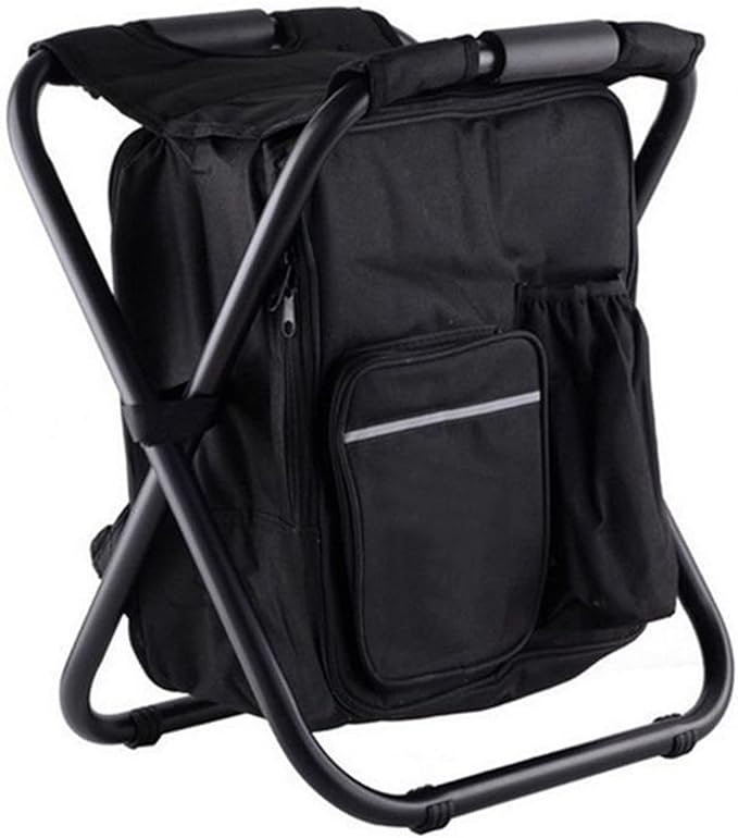 Drfeify Fishing Backpack Cooler ChairLightweight Large Capacity Stool Backpack Cooler Chair for Travel Beach Hiking Picnic