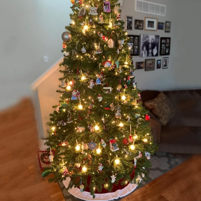 SUNSGNE Christmas Bubble Lights 8.8Ft Vintage Bubble Lights with 10 Gold Glitter Bulbs(1 Spare) C7/E12 Candelabra Base Gold Christmas Light Green Wire