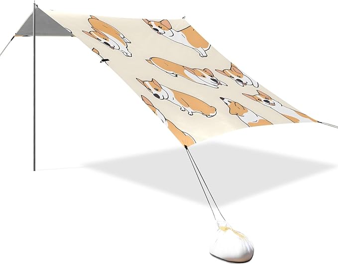 Posts Cute Dogs Background Camping Sun Shelter Beach Tent Portable Beach Sun Shade Outdoor Canopy for Camping Trips Fishing Picnic