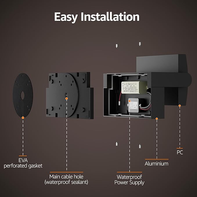2 Pack 40W Motion Sensor Outdoor Wall Lights 3000K Black LED Light Fixture IP65 Waterproof Exterior Porch Light 360 ° Adjustable Head Flood Wall Lighting for House